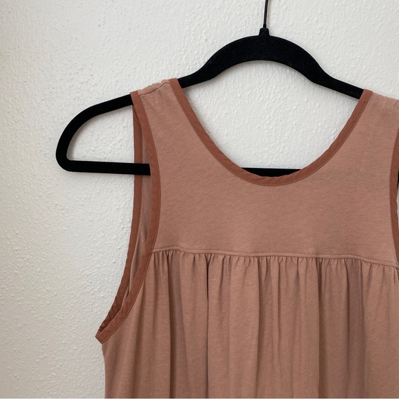 Everlane The Weekend Cotton Tiered Midi Dress Pink Mauve Size Large - Picture 4 of 6